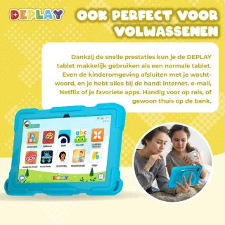 DEPLAY Kids Tablet PRO 4 - Kindertablet 10 inch - Blauw