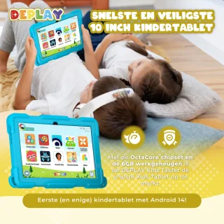 DEPLAY Kids Tablet PRO 4 - Kindertablet 10 inch - Blauw