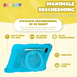 DEPLAY Kids Tablet PRO 4 - Kindertablet 10 inch - Blauw