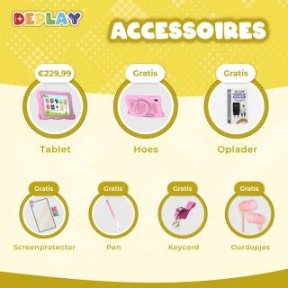 DEPLAY Kids Tablet PRO 4 - Kindertablet 10 inch Roze
