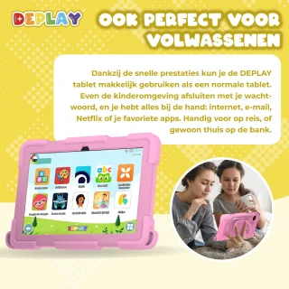 DEPLAY Kids Tablet PRO 4 - Kindertablet 10 inch Roze