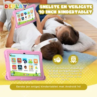 DEPLAY Kids Tablet PRO 4 - Kindertablet 10 inch Roze