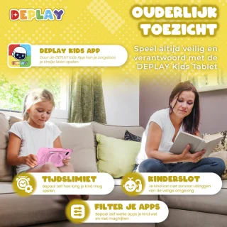 DEPLAY Kids Tablet PRO 4 - Kindertablet 10 inch Roze