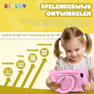 DEPLAY Kids Tablet PRO 4 - Kindertablet 10 inch Roze