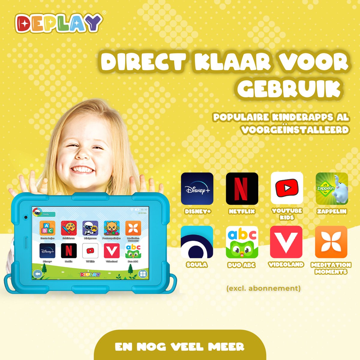 DEPLAY Kids Tablet SMART 4 8 Inch Blauw