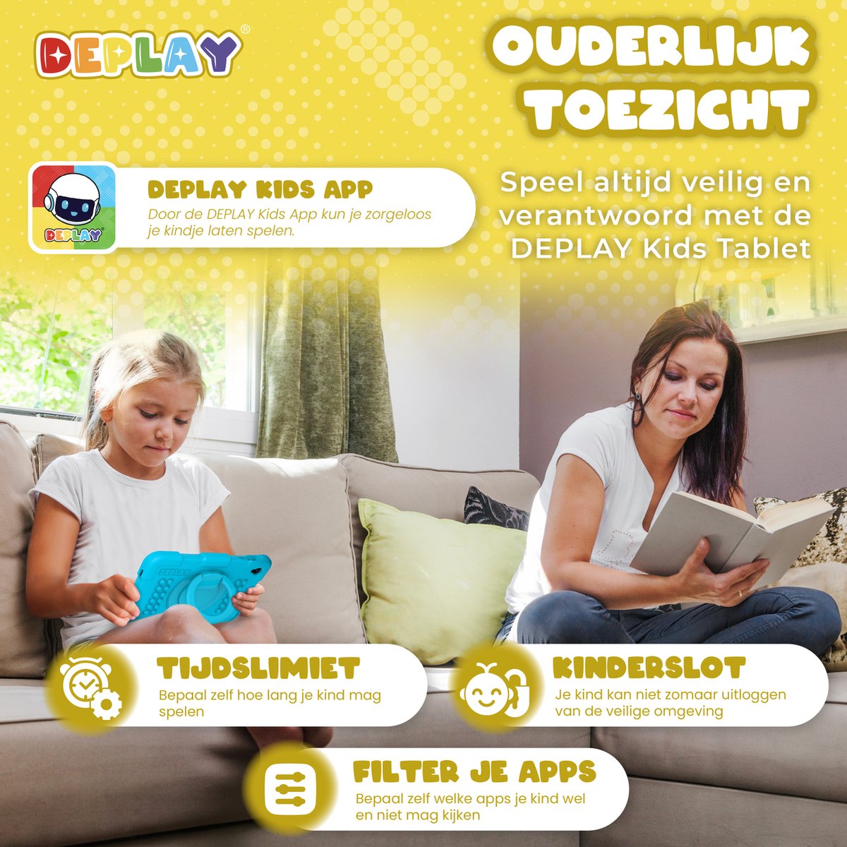 DEPLAY Kids Tablet SMART 4 8 Inch Blauw