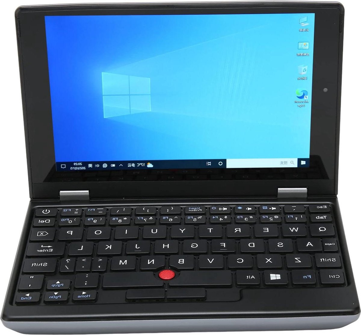 De Draagbare 7 Inch Mini Laptop Win 10 12GB RAM 256GB Opslag USB3.0 J4105 CPU EU-stekker in één oogopslag