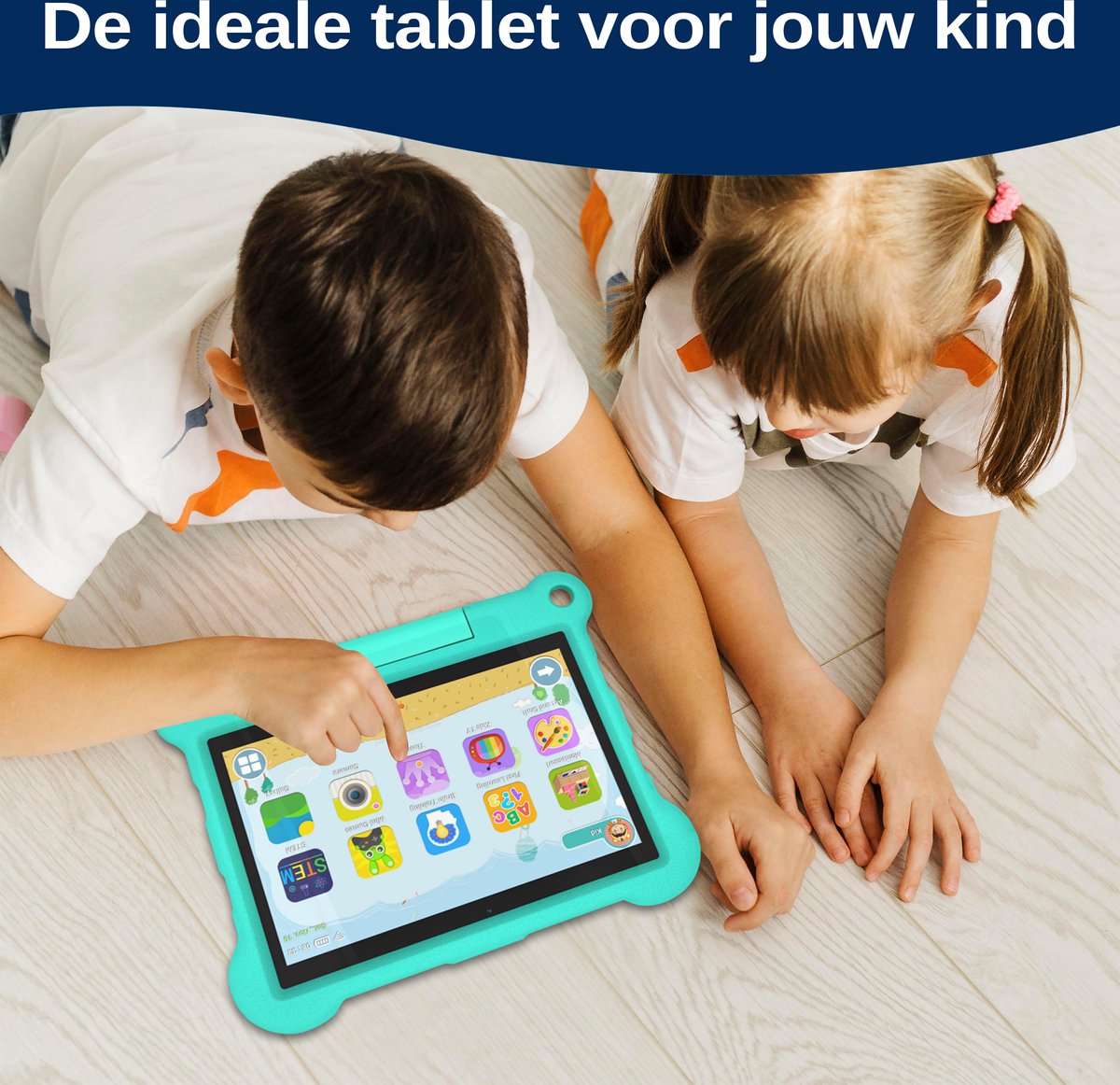 E-Quality Kindertablet 4G Wifi Android 13 4GB 64GB Mintgroen