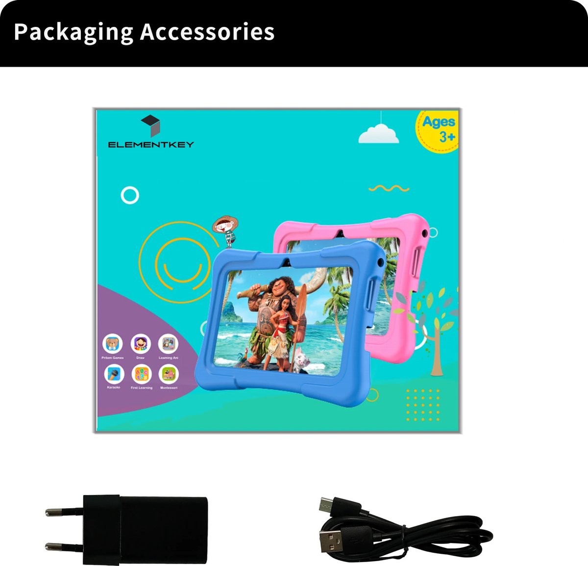 Elementkey Ai-Kids Max 7 inch KinderTablet 32GB Roze