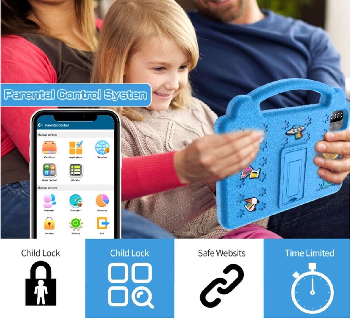 Elementkey Ai-Tab10 MAX Android 12 Tablet 192GB 6GB Blauw