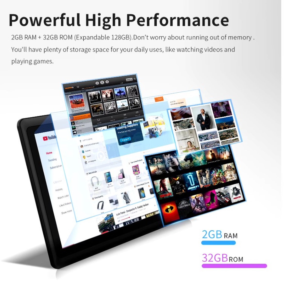 Elementkey K7 Pro 7 Inch Android 11 Tablet 4GB RAM WiFi6 Inclusief Flipcover
