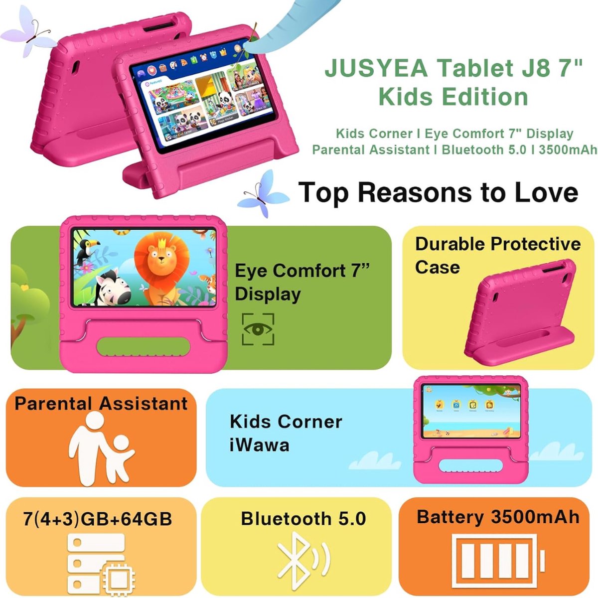 Equivera Kindertablet Kids Tablet vanaf 3 Jaar Limited Edition