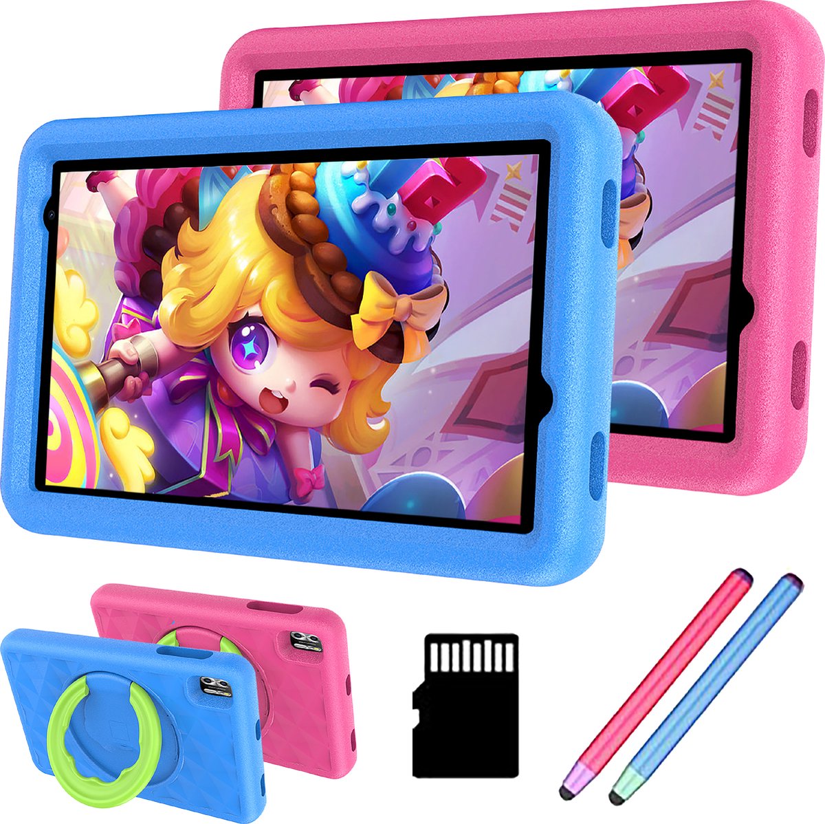 De HeppieBabie Kindertablet 8 Inch Blauw 64GB 4GB in één oogopslag