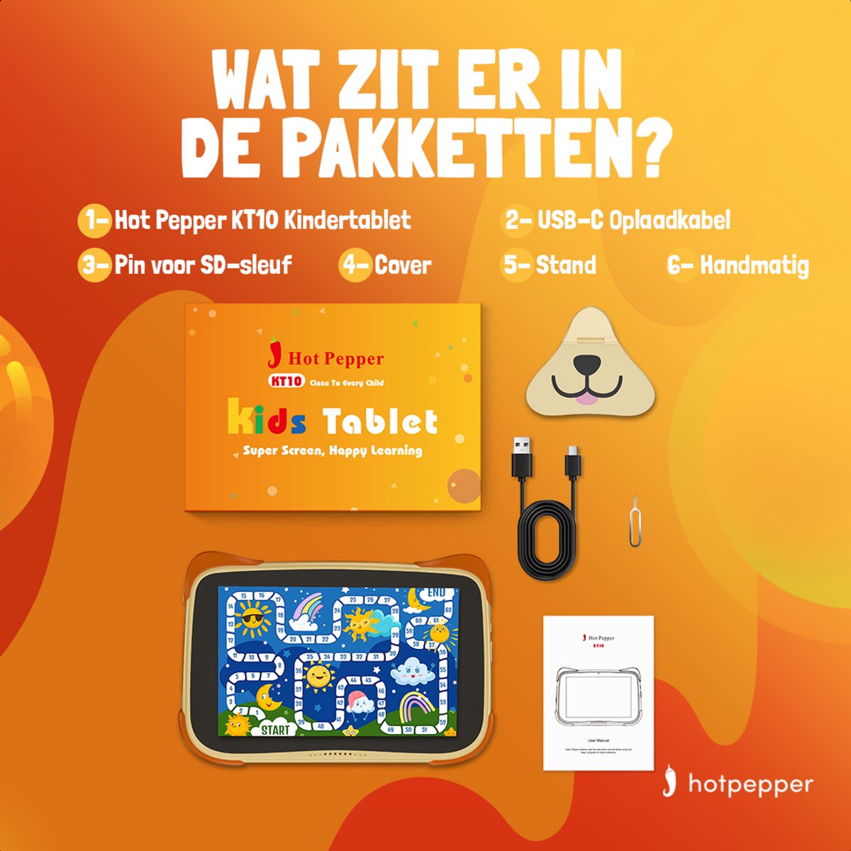 Hot Pepper KT10 8'' Kindertablet Android 13 32GB WiFi