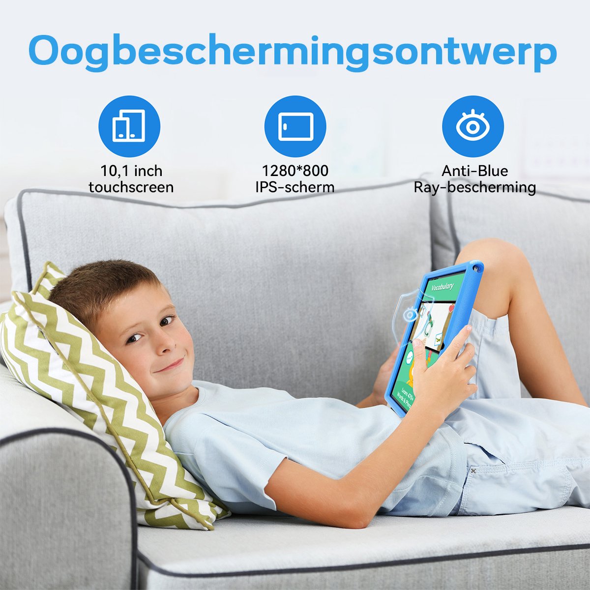 Hotlight KT1006 Android 13 kindertablet 10.1 inch blauw