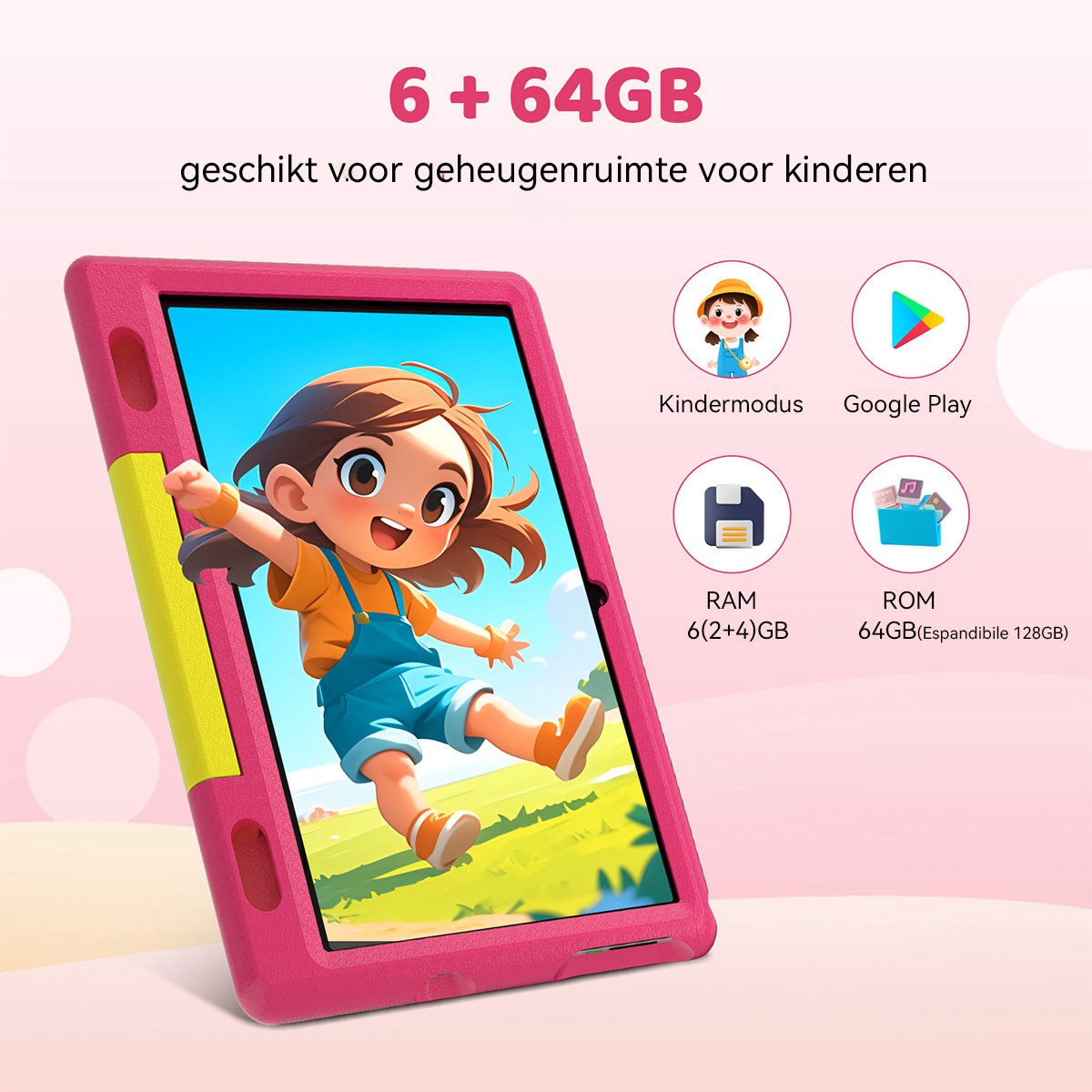 Hotlight KT1007 kindertablet 10.1 inch roze