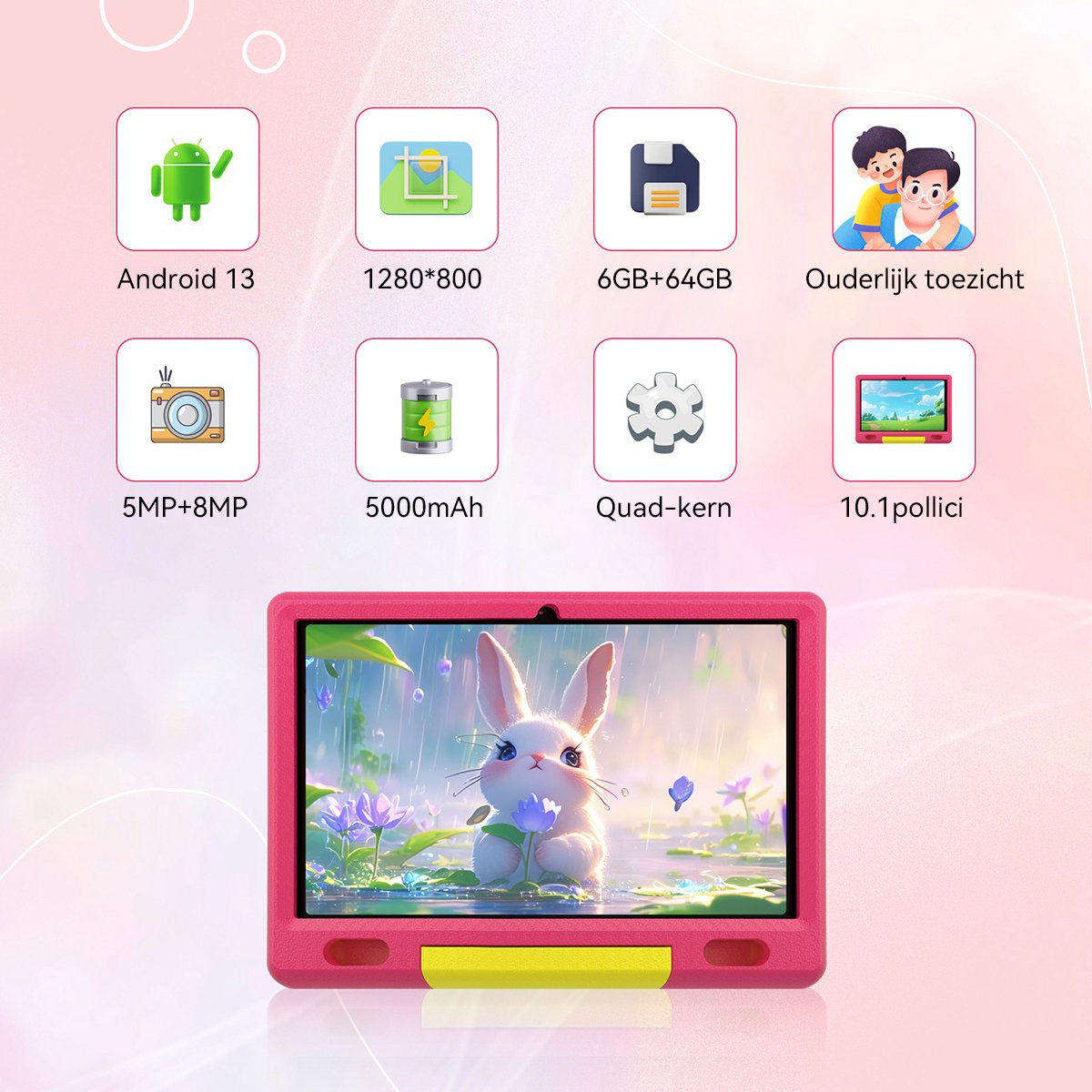 Hotlight KT1007 kindertablet 10.1 inch roze