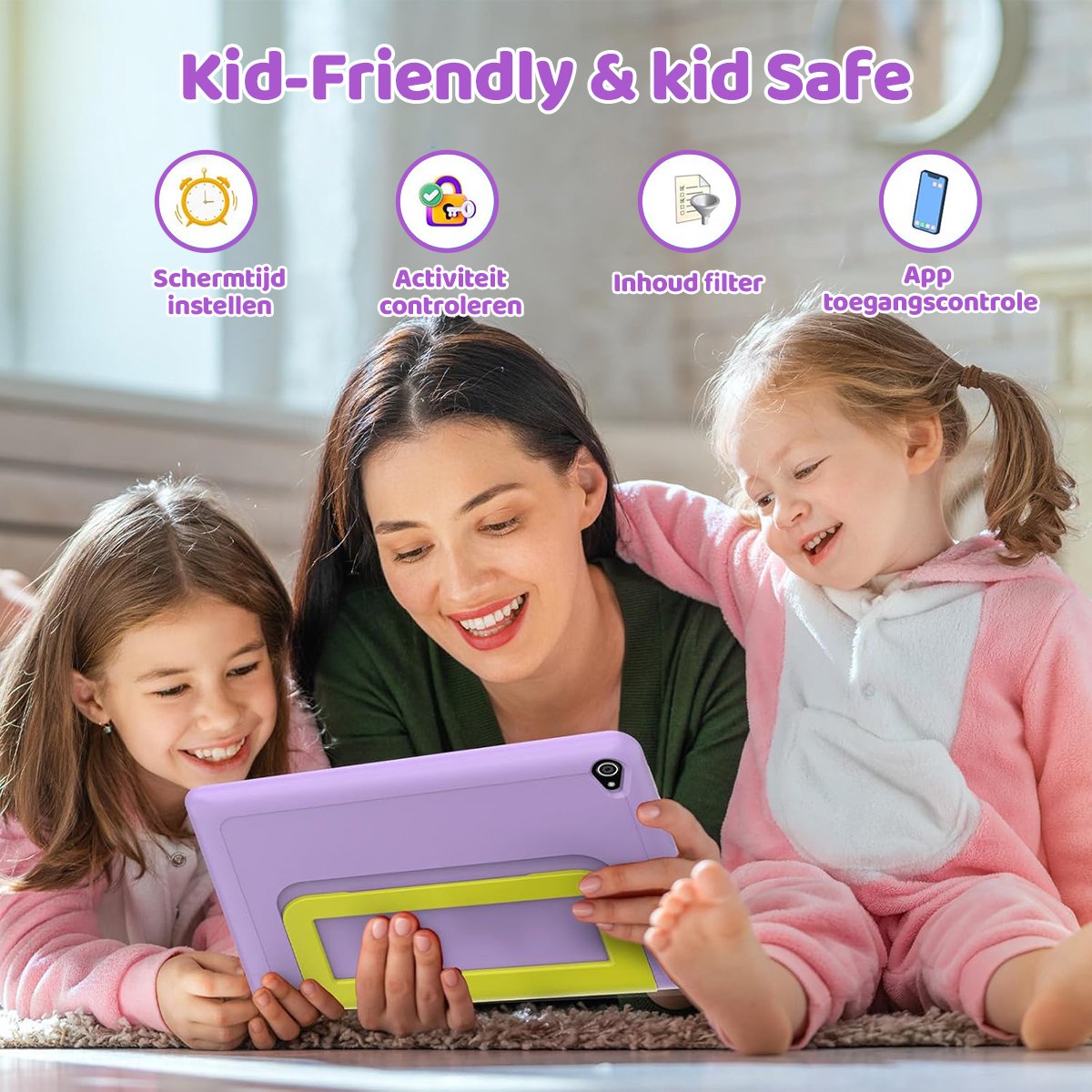 Hotlight KT1016 Android 14 Kindertablet 10.1 inch Paars