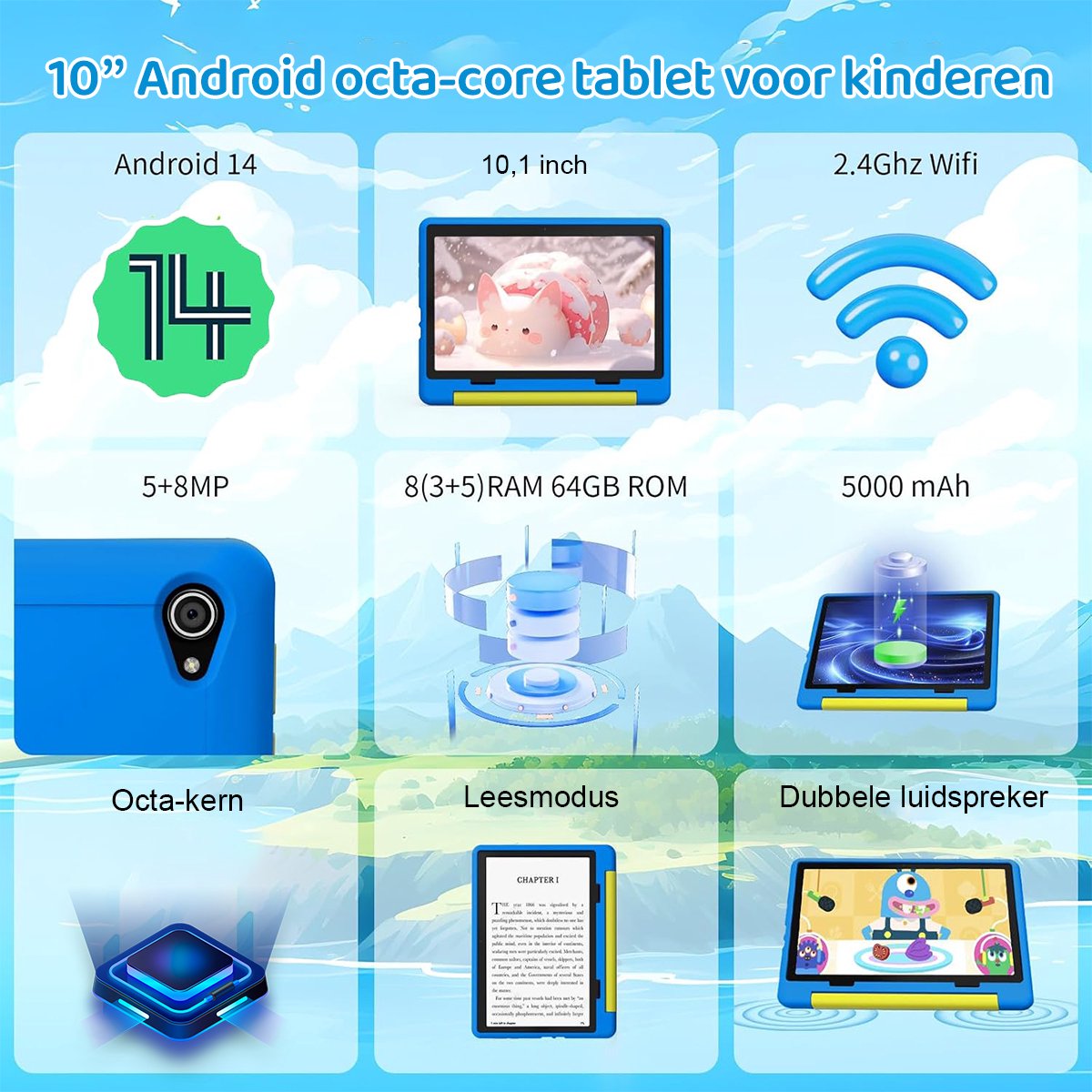 Hotlight KT1016 Kindertablet 10.1 inch Blauw