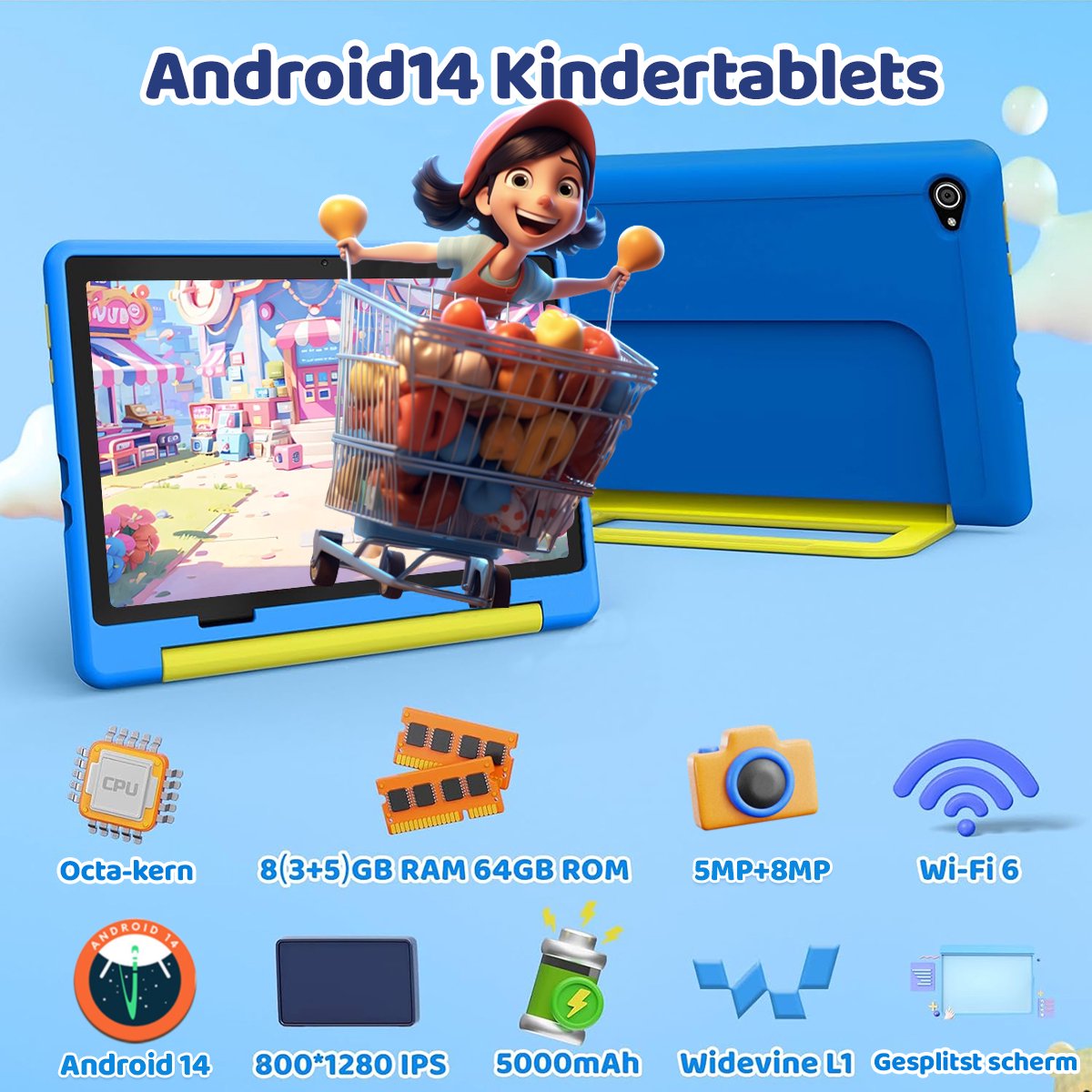 Hotlight KT1016 Kindertablet 10.1 inch Blauw
