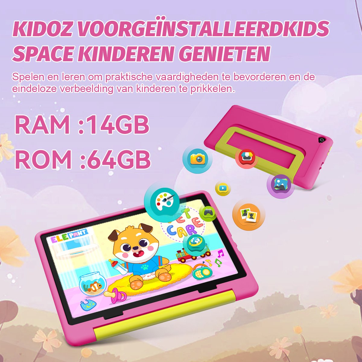 Hotlight KT1028 Android 14 10.1 inch roze tablet
