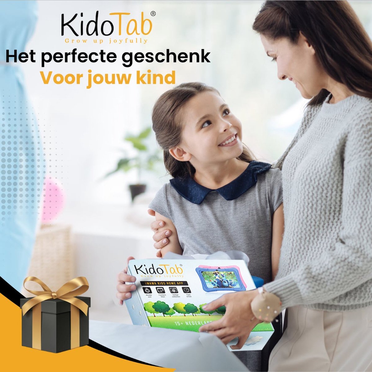 KidoTab Kinder Tablet 10 Inch Blauw 128GB 6GB RAM