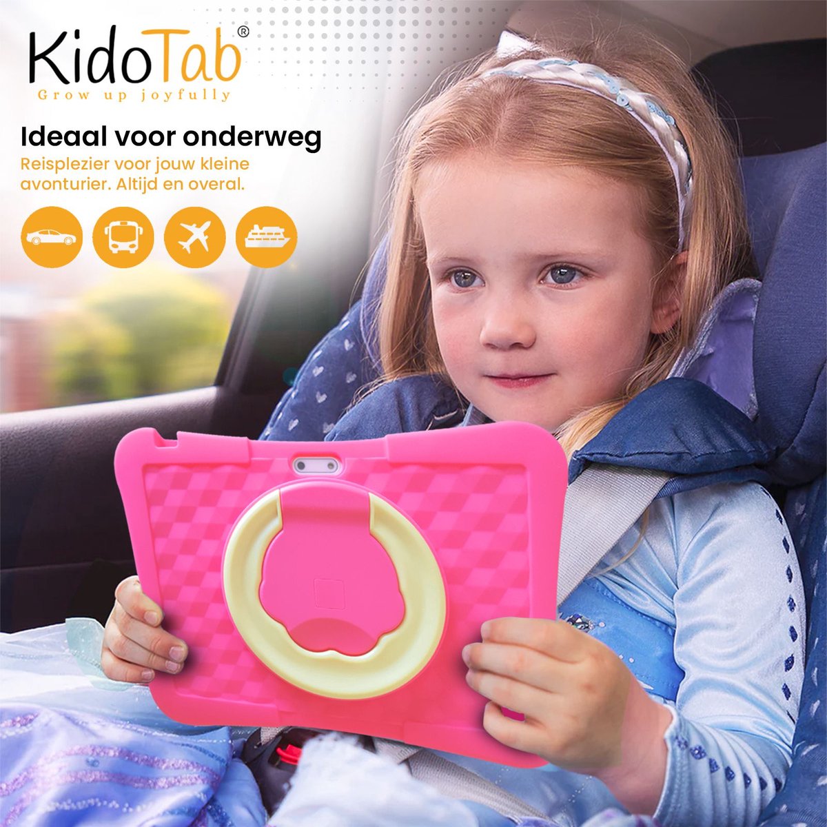 KidoTab Kindertablet 10 Inch Roos 128GB 6GB RAM