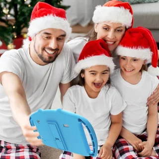 Kids Tablet Blauw Android met Bevestigde Beschermhoes vanaf 3 Jaar