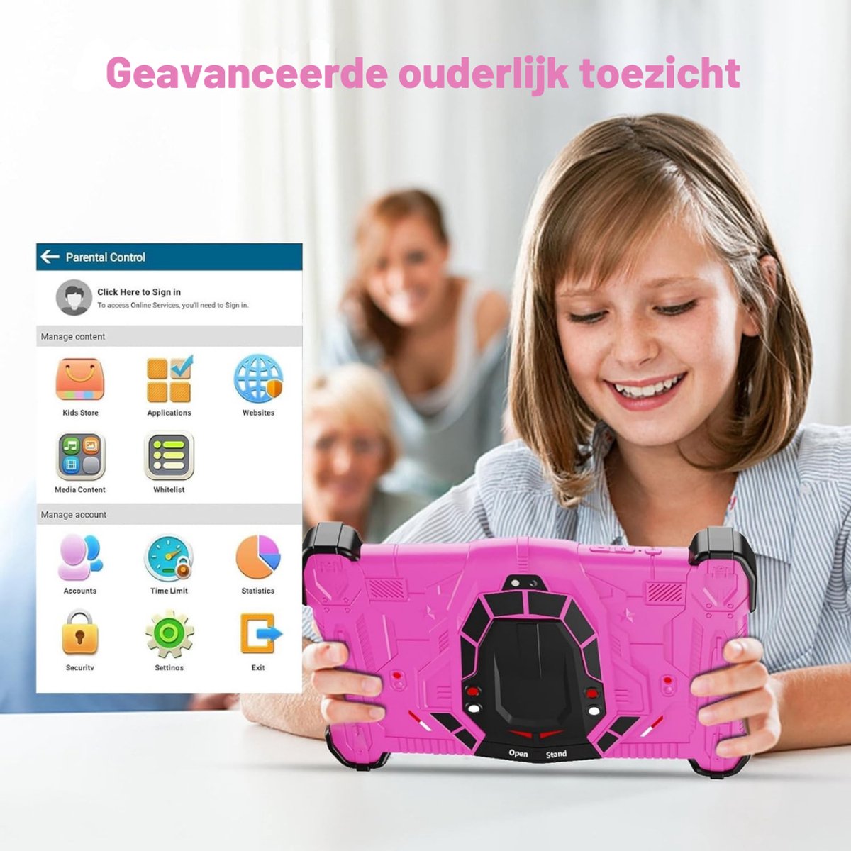 Kids Tablet Roze Android 14 Compleet Pakket