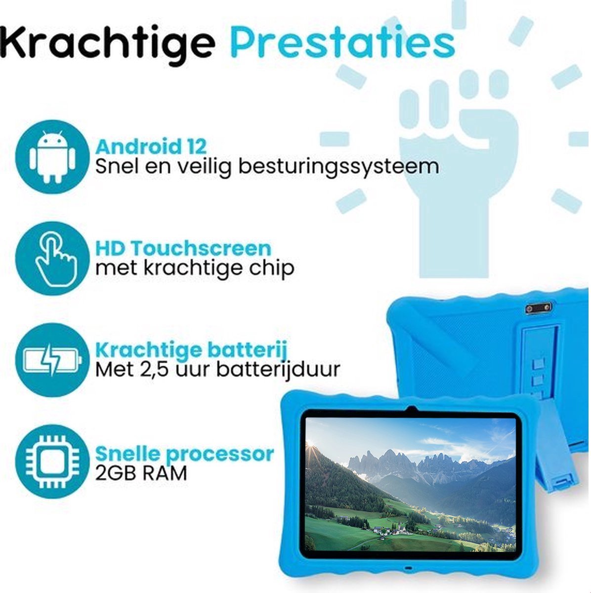 KidsTab Pro Kinder Tablet 7 Inch Blauw 16GB Android 8