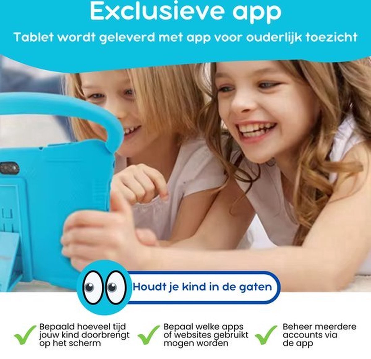 KidsTab Pro Kinder Tablet 7 Inch Blauw 16GB Android 8