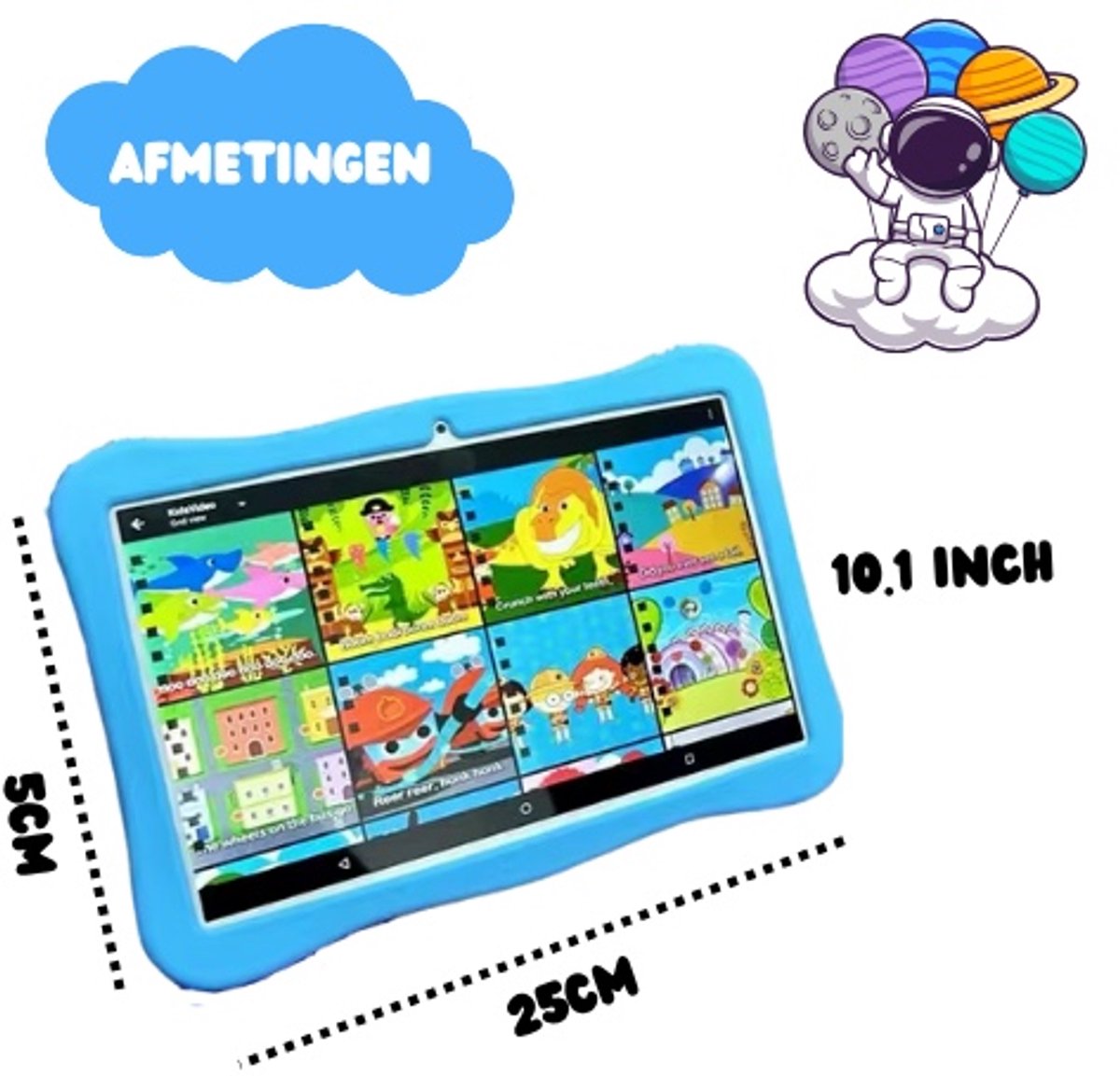 Kinder Tablet 10 Inch Android 14 64GB 2GB+6GB RAM SIM WiFi