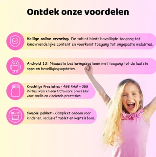 Kindertablet 10 Inch 128GB Android 13
