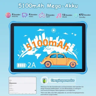 Kindertablet 10 inch 64 GB Vanaf 3 Jaar