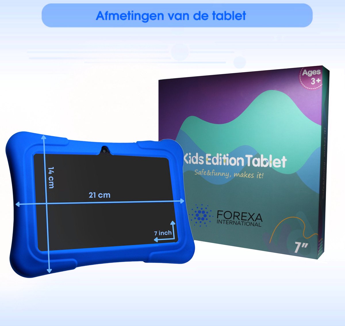Kindertablet 7 Inch 32GB Blauw Android 11
