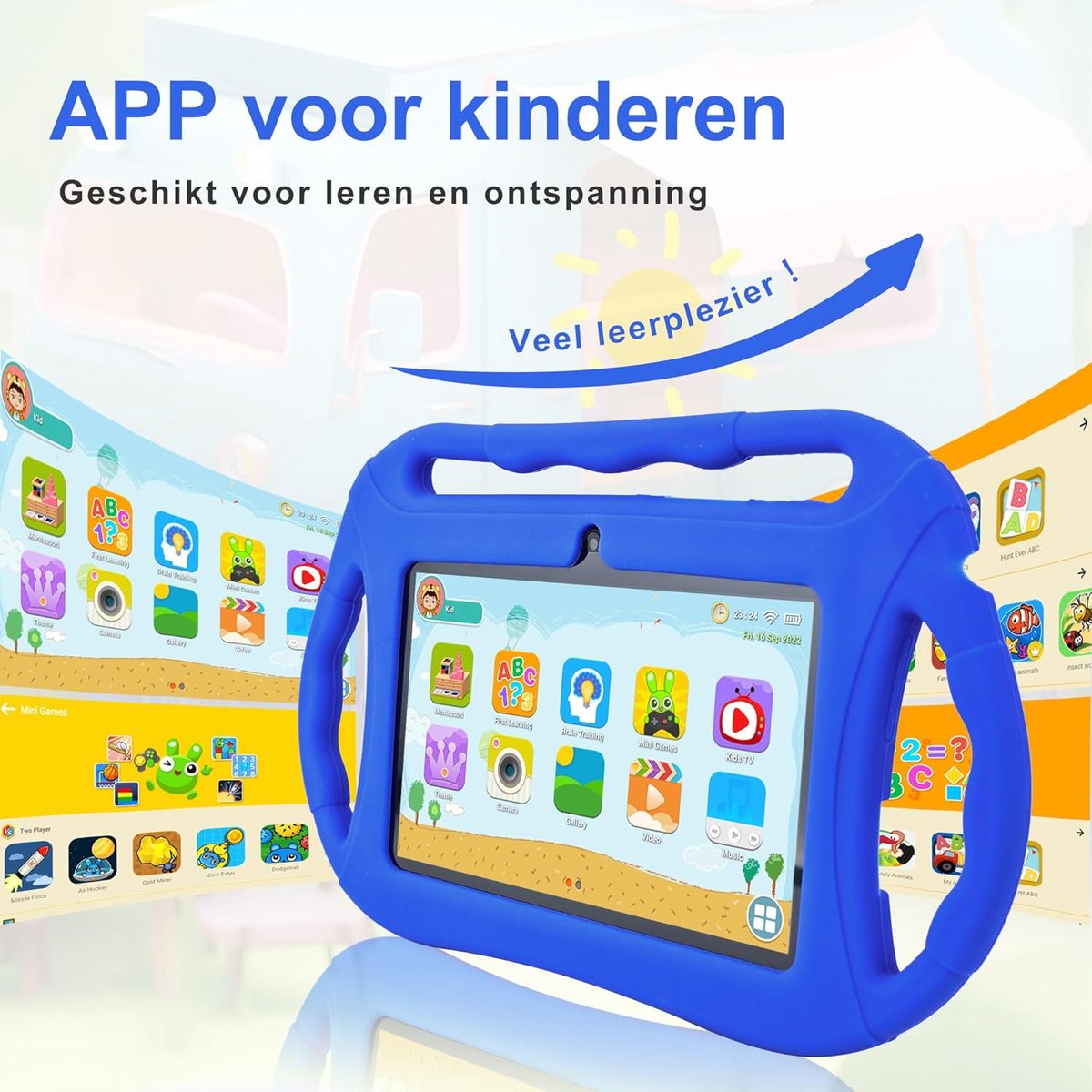 Wat vinden we goed aan de Kindertablet 7 Inch Blauw Android 2GB RAM 32GB ROM