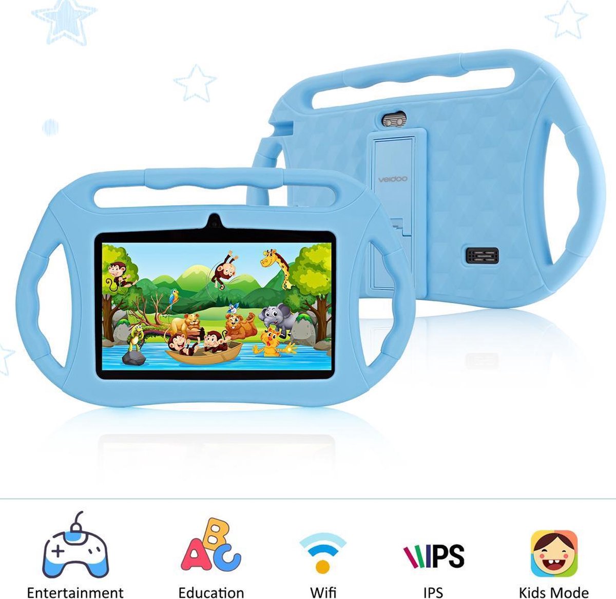 Kindertablet Blauw 7 inch 16 GB inclusief kinderhorloge