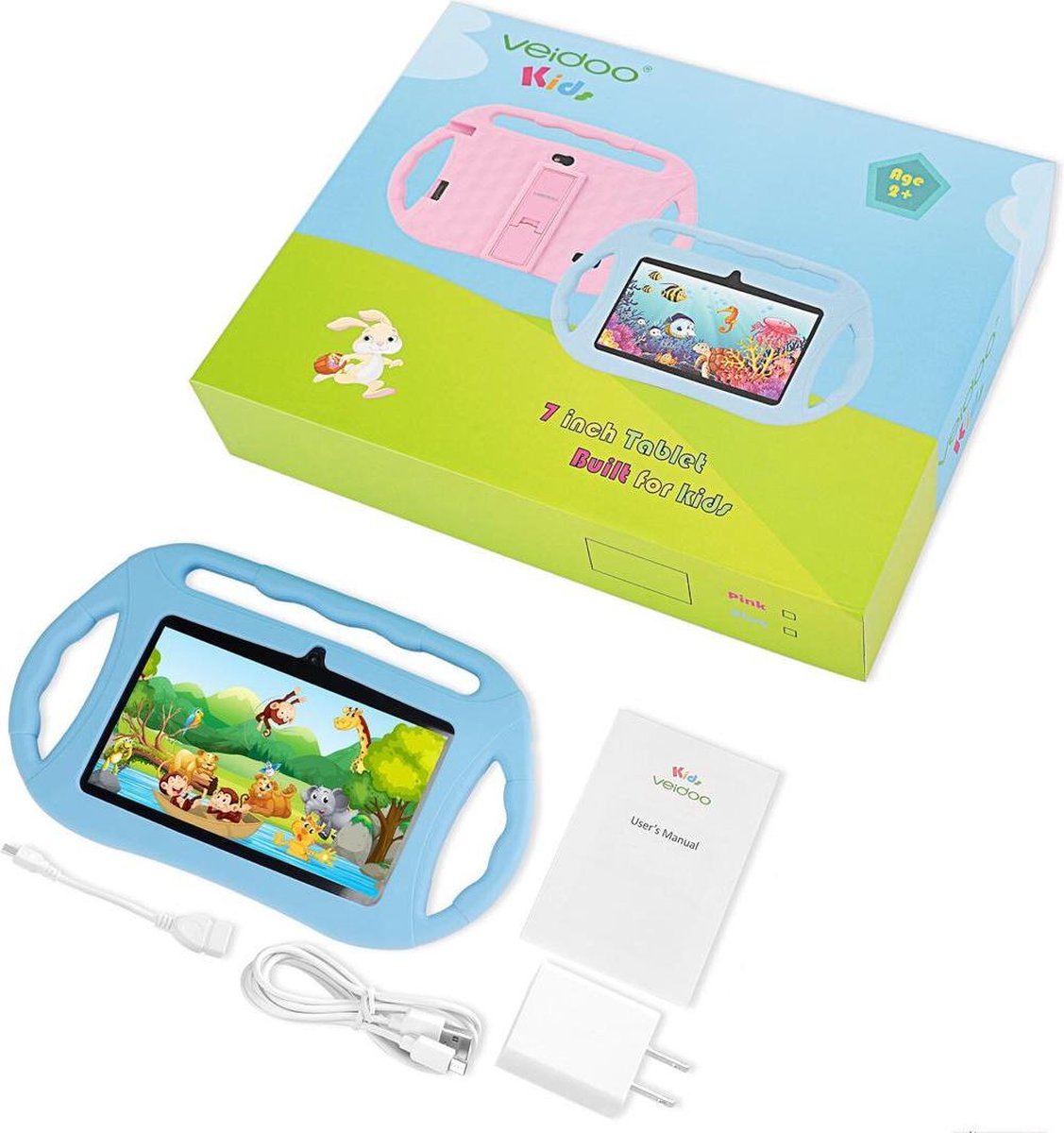 Kindertablet Blauw 7 inch 16 GB inclusief kinderhorloge