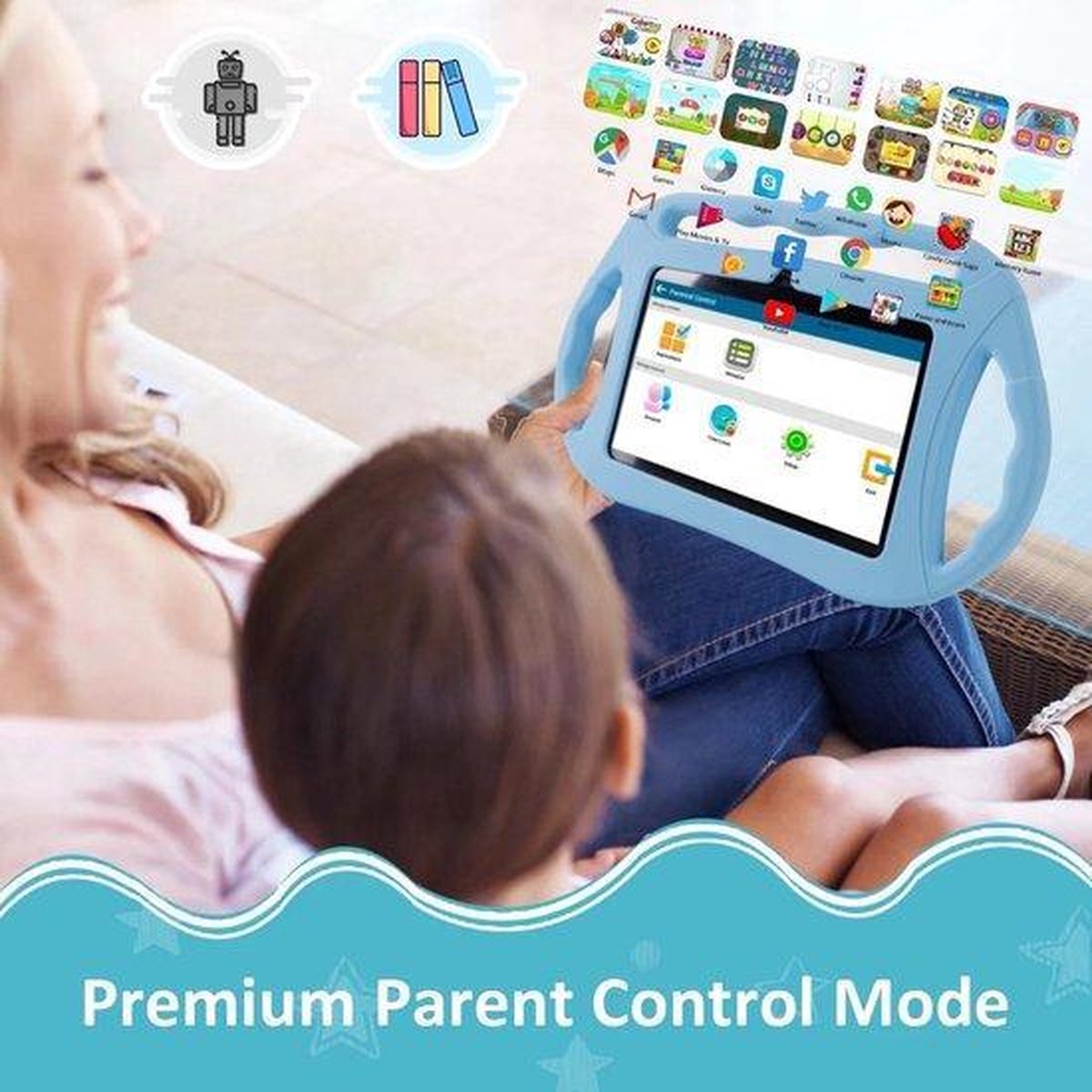 Kindertablet Blauw 7 inch 16 GB inclusief kinderhorloge