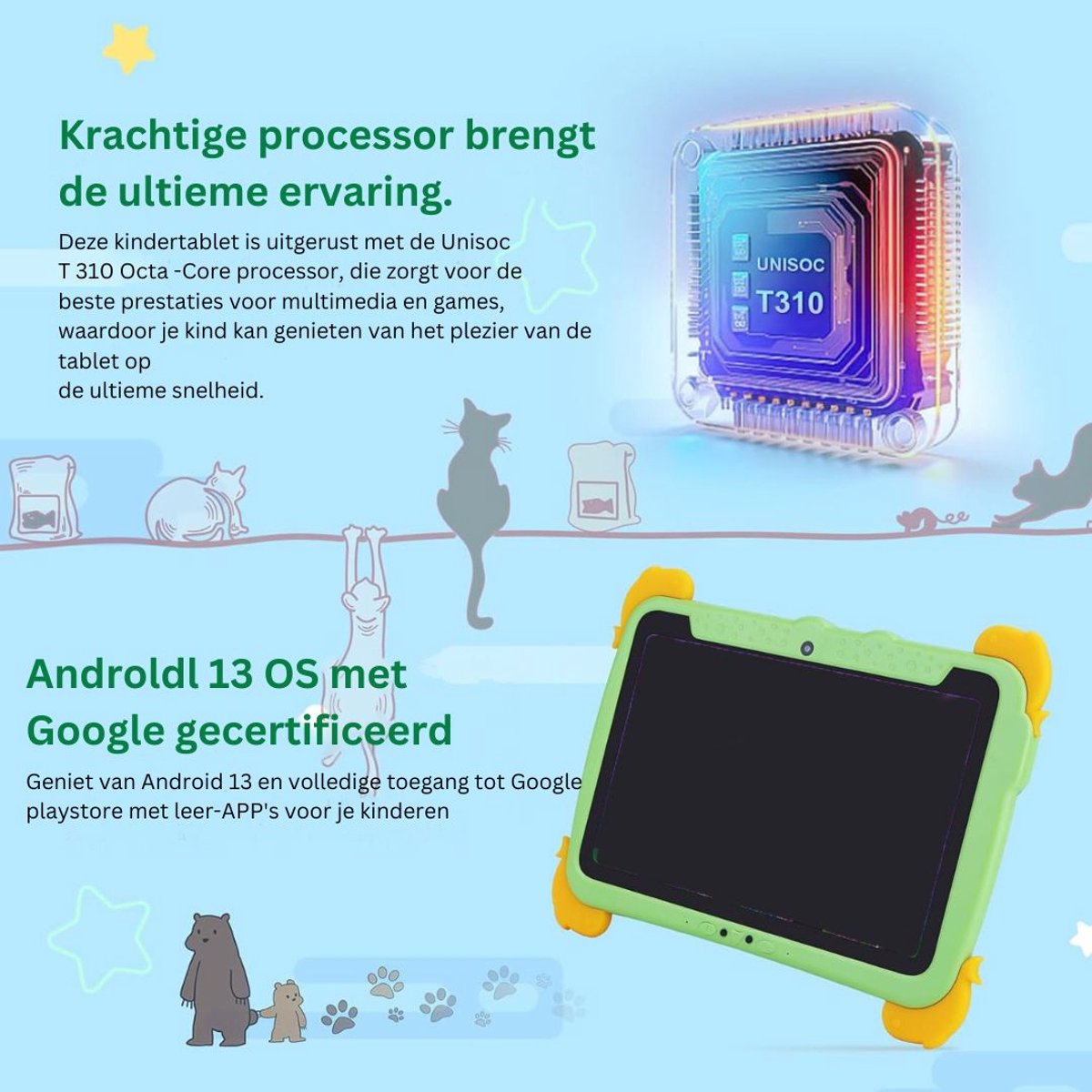 Kindertablet Groen-Geel voor 3+ jaar