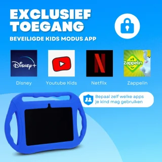 Kindertablet met beschermhoes en koptelefoon