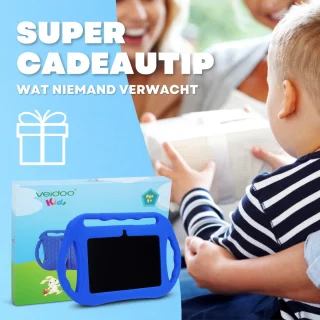 Kindertablet met beschermhoes en koptelefoon
