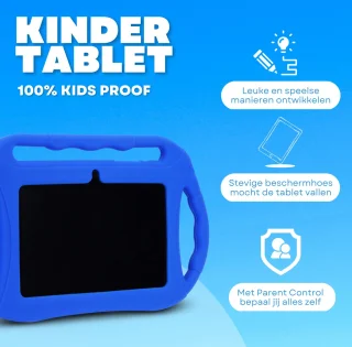 Kindertablet met beschermhoes en koptelefoon