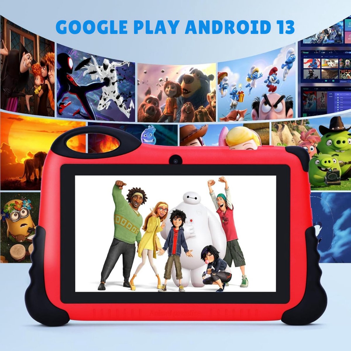 Kindertablet Rood Android 13 met Beschermhoes