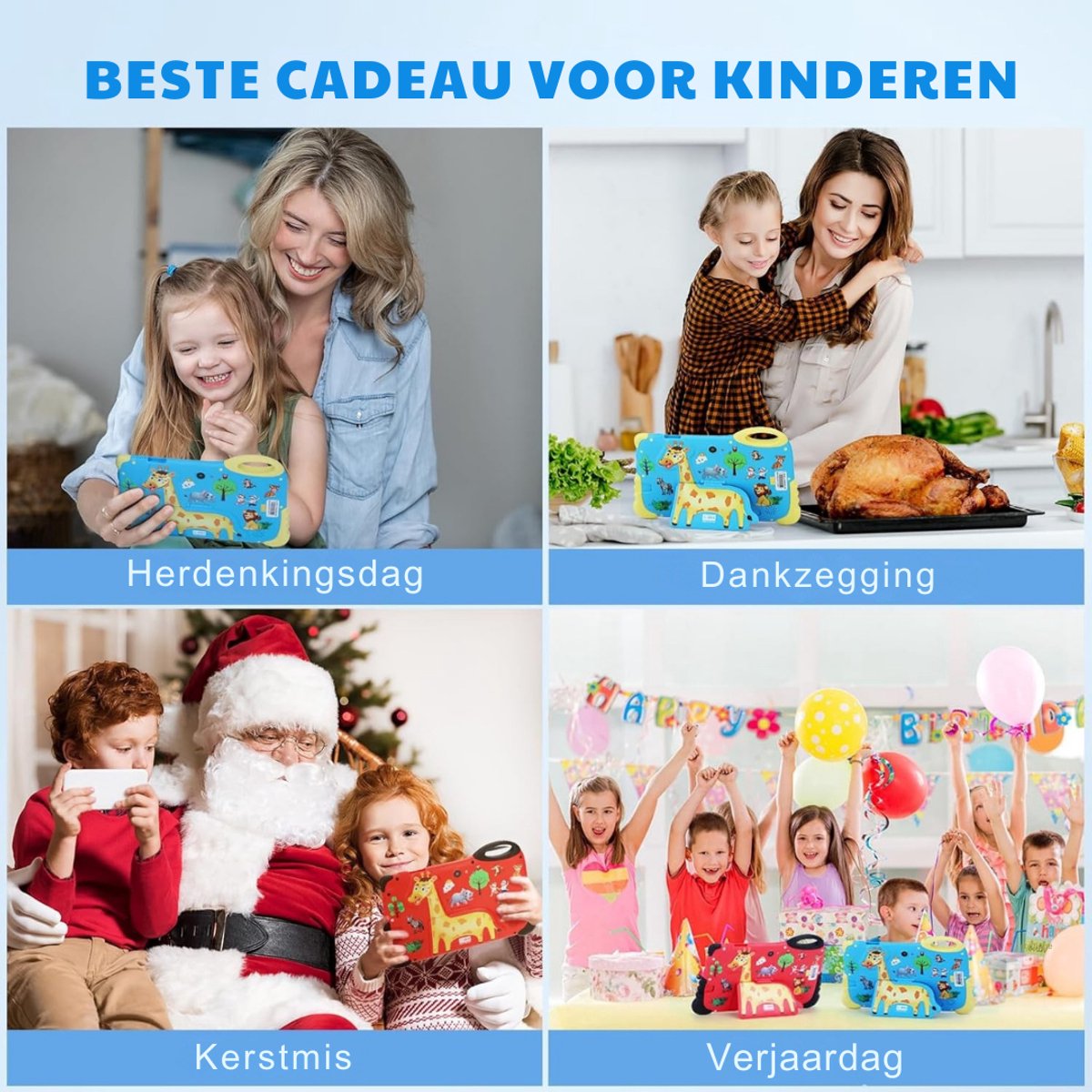 Kindertablet Rood Android 13 met Beschermhoes