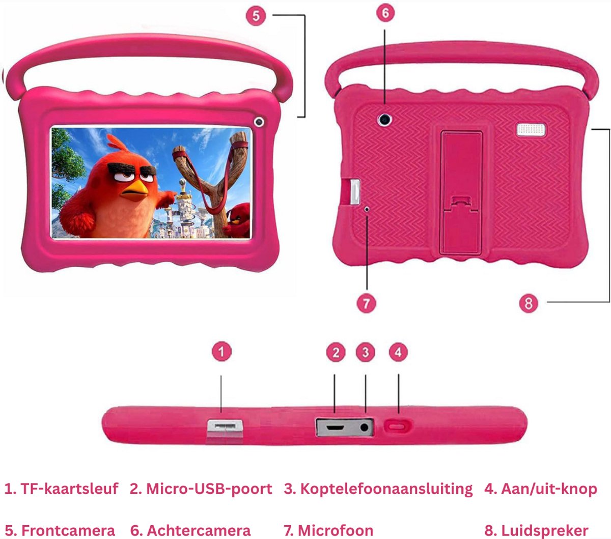 Kindertablet Roze voor 3+ Jaar