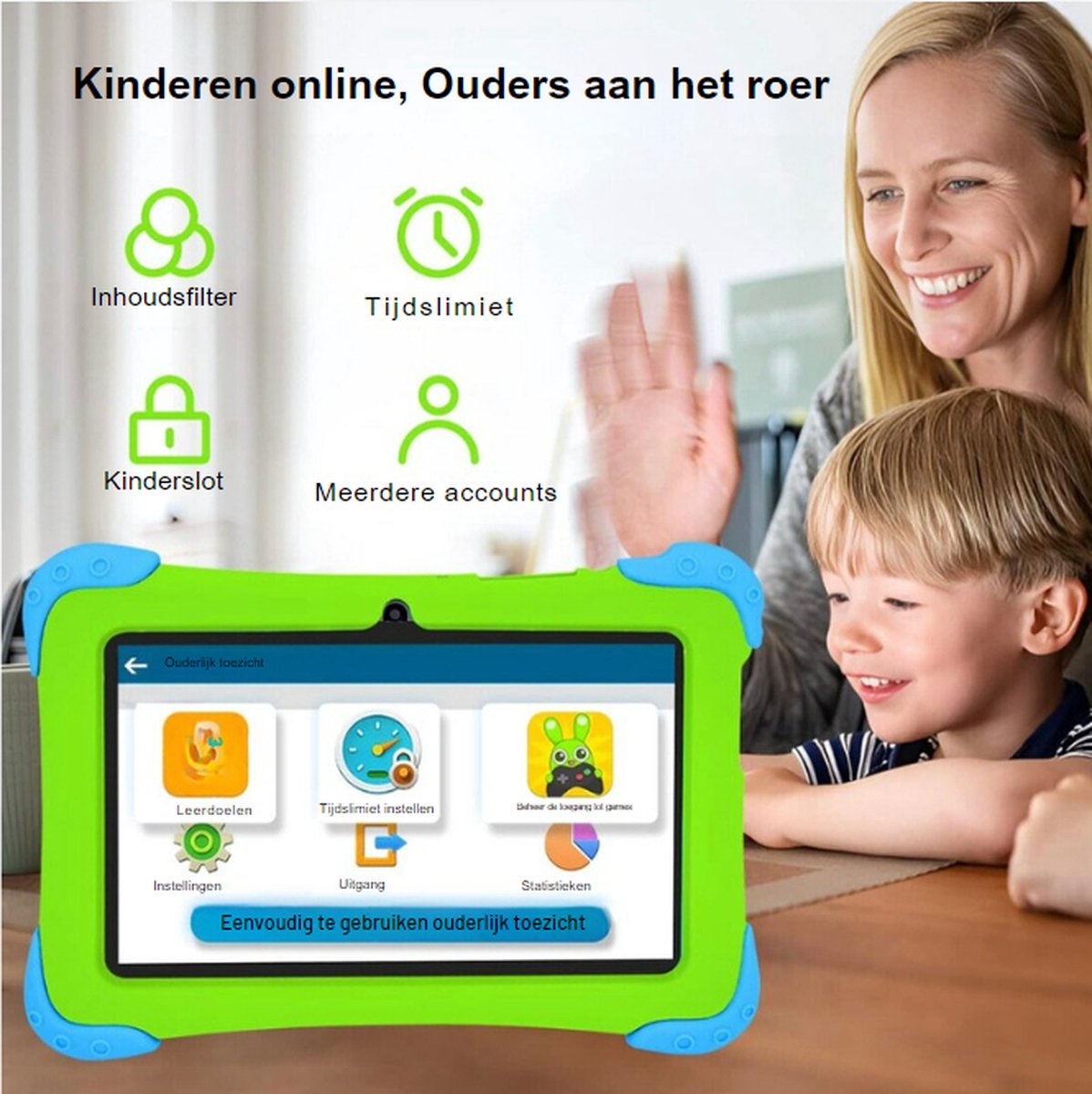 Kindertablet Wifi Quad-core IPS HD Display Vanaf 3 Jaar