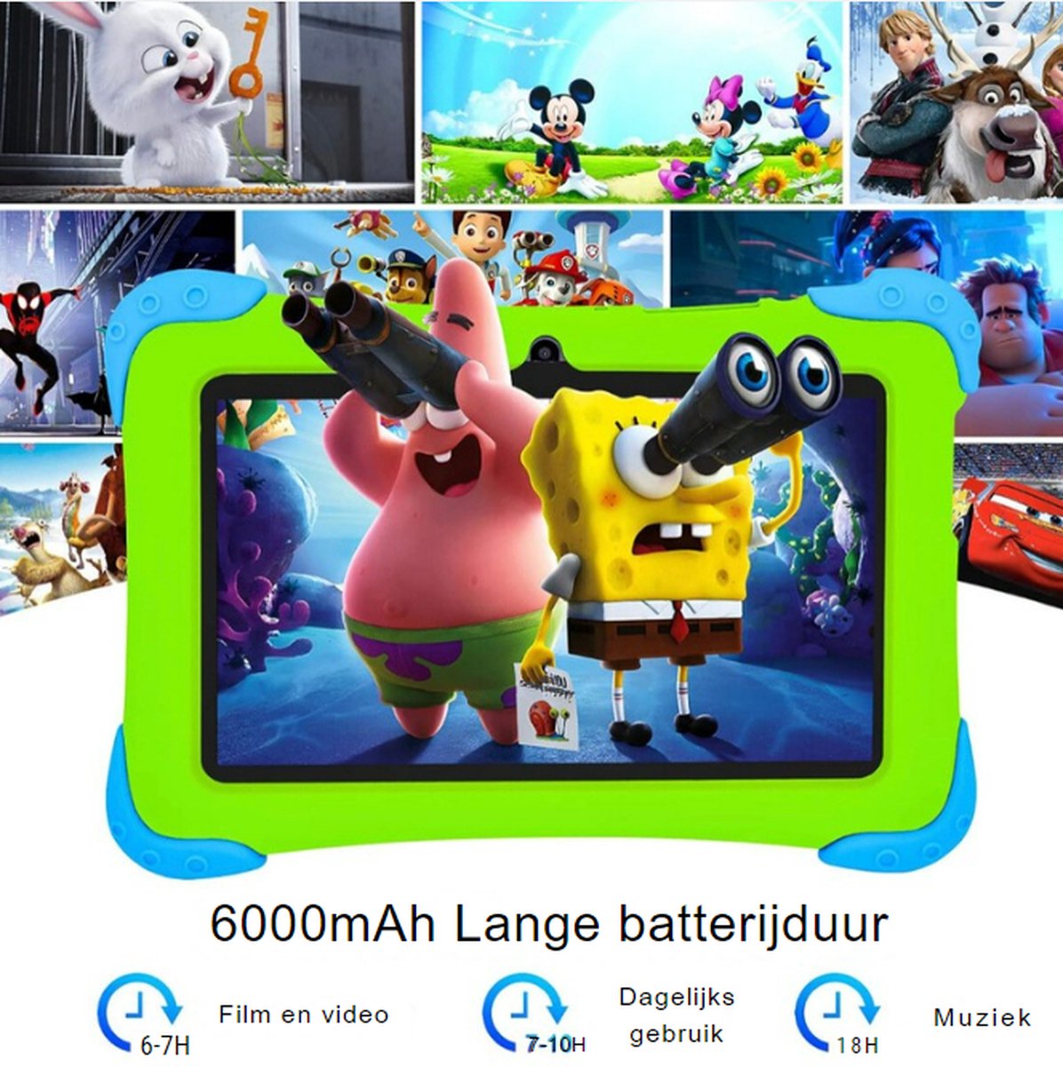 Kindertablet Wifi Quad-core IPS HD Display Vanaf 3 Jaar