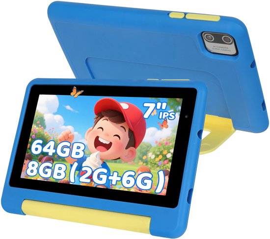 kotsren KT1018 Android 13 kindertablet 7 inch blauw