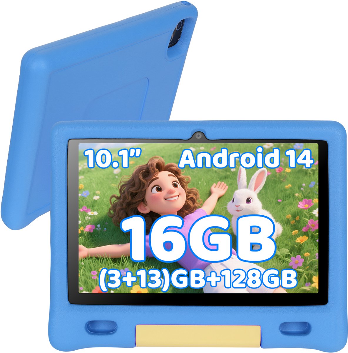 kotsren KT1026 Android 14 kindertablet 10.1 inch blauw